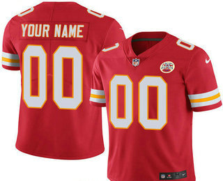 Men's Kansas City Chiefs Custom Vapor Untouchable Red Team Color NFL Nike Limited Jersey