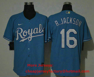 Men's Kansas City Royals #16 Bo Jackson Blue Stitched MLB Cool Base Nike Jersey
