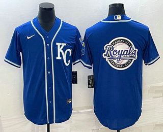 Men's Kansas City Royals Big Logo Light Blue Stitched MLB Cool Base Nike Jersey 02