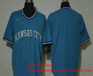 Men's Kansas City Royals Blank Light Blue Pullover Cool Base Cooperstown Collection Stitched Nike MLB Jersey