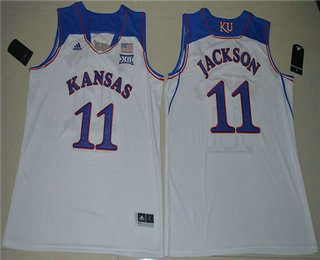 Men's Kansas Jayhawks #11 Josh Jackson White College Basketball Swingman Stitched NCAA Jersey