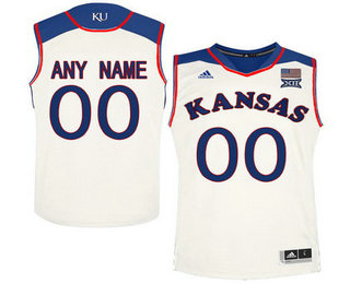 Men's Kansas Jayhawks Customized College Basketball Authentic Jersey - White