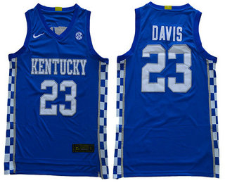 Men's Kentucky Wildcats #23 Anthony Davis Blue College Basketball 2019 Nike Swingman Stitched NCAA Jersey
