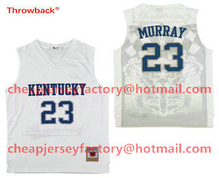 Men's Kentucky Wildcats #23 Jamal Murray White Swingman Basketball Jersey