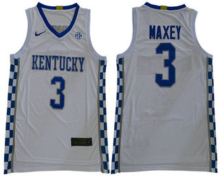 Men's Kentucky Wildcats #3 Tyrese Maxey White College Basketball 2019 Nike Swingman Stitched NCAA Jersey