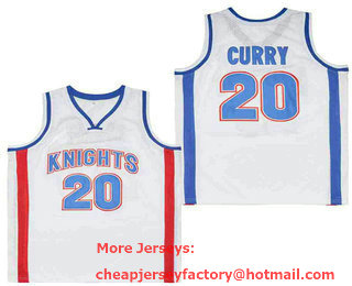 Men's Knights #20 Curry White High School Basketball Jersey