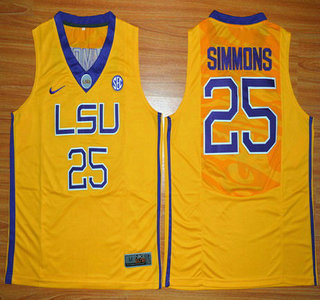 Men's LSU Tigers #25 Ben Simmons Gold College Basketball Nike Jersey