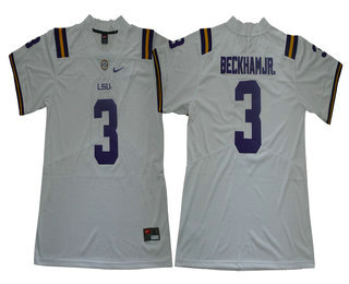 Men's LSU Tigers #3 Odell Beckham Jr. Vapor Limited White College Football Stitched NCAA Jersey
