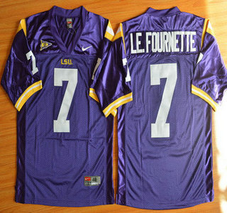Men's LSU Tigers #7 Le.Fournette Purple 2015 College Football Nike Limited Jersey