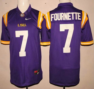 Men's LSU Tigers #7 Leonard Fournette Purple 2015 College Football Nike Limited Jersey
