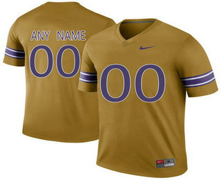Men's LSU Tigers Customized College Football Limited Throwback Legand Jersey - Gridiron Gold