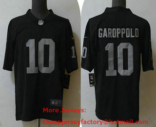 Men's Las Vegas Raiders #10 Jimmy Garoppolo Black 2023 Vapor Untouchable Stitched Nike Limited Jersey