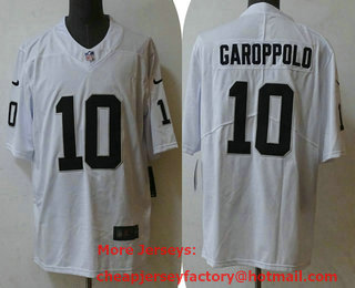 Men's Las Vegas Raiders #10 Jimmy Garoppolo White Vapor Untouchable Stitched Nike Limited Jersey