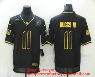 Men's Las Vegas Raiders #11 Henry Ruggs III Black Gold 2020 Salute To Service Stitched NFL Nike Limited Jersey