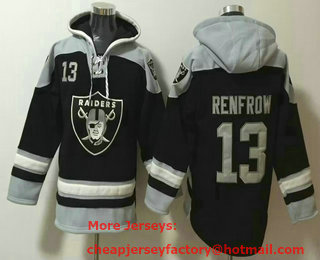 Men's Las Vegas Raiders #13 Hunter Renfrow Black Ageless Must Have Lace Up Pullover Hoodie