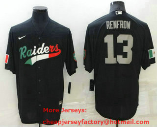 Men's Las Vegas Raiders #13 Hunter Renfrow Black Mexico Stitched MLB Cool Base Nike Baseball Jersey