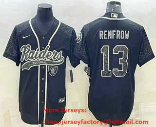 Men's Las Vegas Raiders #13 Hunter Renfrow Black Reflective Limited Stitched Football Jersey