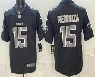 Men's Las Vegas Raiders #15 Fernando Mendoza Black Fashion Impact Black Color Rush Stitched Limited Jersey