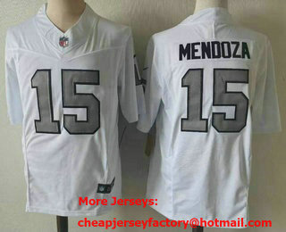 Men's Las Vegas Raiders #15 Fernando Mendoza Limited White FUSE Alternate Vapor Jersey