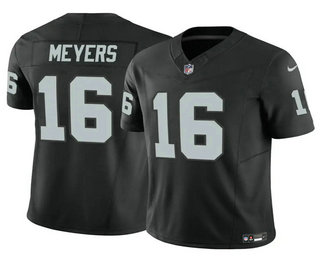 Men's Las Vegas Raiders #16 Jakobi Meyers Black 2023 FUSE Vapor Stitched Jersey