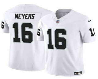 Men's Las Vegas Raiders #16 Jakobi Meyers White 2023 FUSE Vapor Stitched Jersey