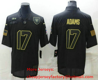 Men's Las Vegas Raiders #17 Davante Adams Black 2020 Salute To Service Stitched NFL Nike Limited Jersey