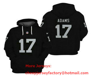 Men's Las Vegas Raiders #17 Davante Adams Black Ageless Must Have Lace Up Pullover Hoodie