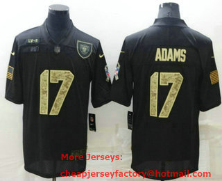 Men's Las Vegas Raiders #17 Davante Adams Black Camo 2020 Salute To Service Stitched NFL Nike Limited Jersey