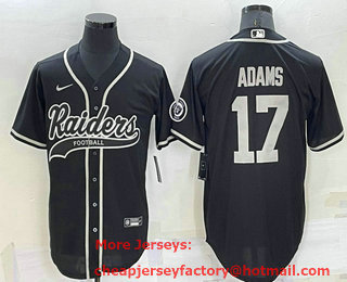Men's Las Vegas Raiders #17 Davante Adams Black Stitched MLB Cool Base Nike Baseball Jersey