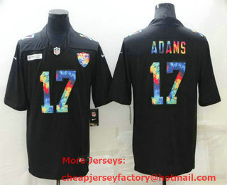 Men's Las Vegas Raiders #17 Davante Adams Multi Color Black 2020 NFL Crucial Catch Vapor Untouchable Nike Limited Jersey