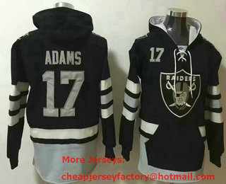 Men's Las Vegas Raiders #17 Davante Adams NEW Black Pocket Stitched NFL Pullover Hoodie