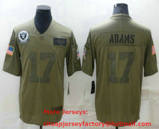 Men's Las Vegas Raiders #17 Davante Adams NEW Olive 2019 Salute To Service Stitched NFL Nike Limited Jersey