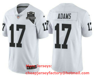 Men's Las Vegas Raiders #17 Davante Adams White With 2020 Inaugural Season Patch Vapor Limited Stitched Jersey