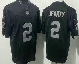 Men's Las Vegas Raiders #2 Ashton Jeanty Black FUSE Vapor Limited Stitched Jersey