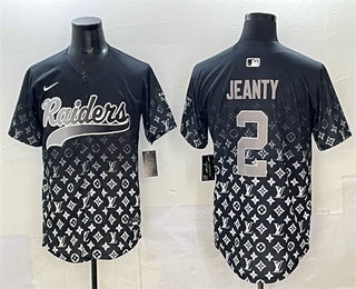 Men's Las Vegas Raiders #2 Ashton Jeanty Black Limited Stitched Baseball Jersey