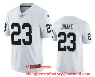 Men's Las Vegas Raiders #23 Kenyan Drake White 2021 Vapor Untouchable Stitched NFL Nike Limited Jersey