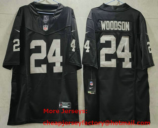 Men's Las Vegas Raiders #24 Charles Woodson Black 2023 FUSE Vapor Untouchable Stitched Jersey