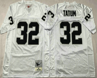 Men's Las Vegas Raiders #32 Jack Tatum White Throwback Stitched Jersey