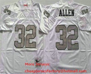 Men's Las Vegas Raiders #32 Jack Tatum White With Silver Throwback Stitched Jersey