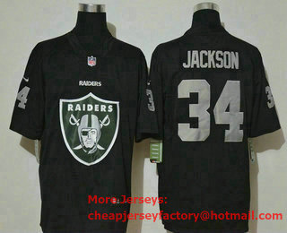 Men's Las Vegas Raiders #34 Bo Jackson Black 2020 Big Logo Vapor Untouchable Stitched NFL Nike Fashion Limited Jersey