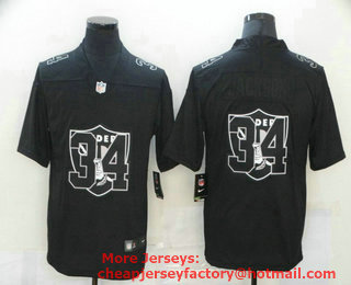 Men's Las Vegas Raiders #34 Bo Jackson Black 2020 Shadow Logo Vapor Untouchable Stitched NFL Nike Limited Jersey