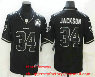 Men's Las Vegas Raiders #34 Bo Jackson Black Shadow 2021 Vapor Untouchable Stitched Nike Limited Jersey