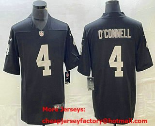 Men's Las Vegas Raiders #4 Aidan OConnell Black Vapor Untouchable Stitched Football Jersey