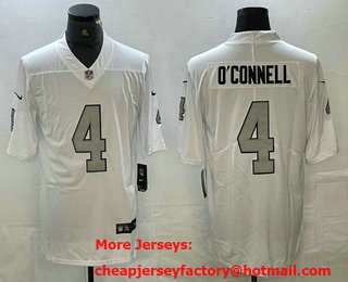 Men's Las Vegas Raiders #4 Aidan OConnell White 2023 Color Rush Stitched Nike Limited Jersey