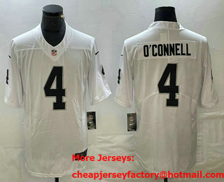 Men's Las Vegas Raiders #4 Aidan OConnell White Vapor Untouchable Stitched Football Jersey