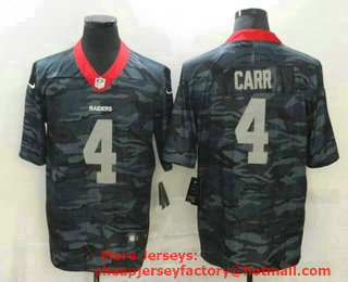 Men's Las Vegas Raiders #4 Derek Carr 2020 Camo Limited Stitched Nike NFL Jersey