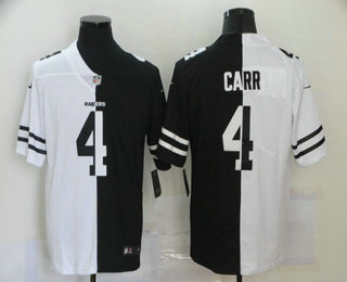 Men's Las Vegas Raiders #4 Derek Carr White Black Peaceful Coexisting 2020 Vapor Untouchable Stitched NFL Nike Limited Jersey
