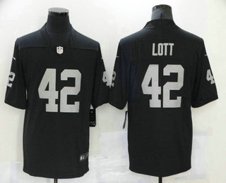 Men's Las Vegas Raiders #42 Ronnie Lott Black 2021 Vapor Untouchable Stitched NFL Nike Limited Jersey