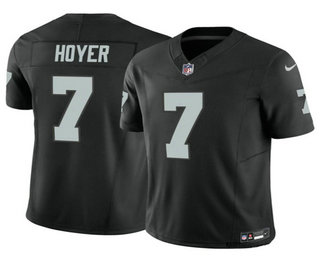 Men's Las Vegas Raiders #7 Brian Hoyer Black 2023 FUSE Vapor Stitched Jersey