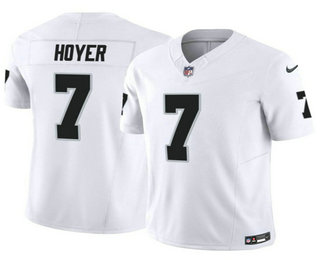 Men's Las Vegas Raiders #7 Brian Hoyer White 2023 FUSE Vapor Stitched Jersey